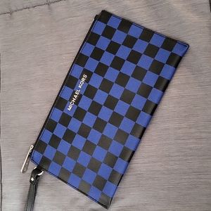 MK Black and Blue Wristlet